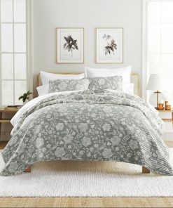 quilt set lightweight all season quilted coverlet textured floral