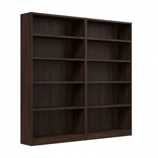 doyno tall 5 shelf bookcase set of 2, storage and display bookshelves for home office and living room