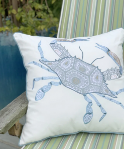embroidered indoor/outdoor throw pillow