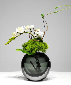 white artificial flower arrangement in vase dining table centerpiece fake flower decor