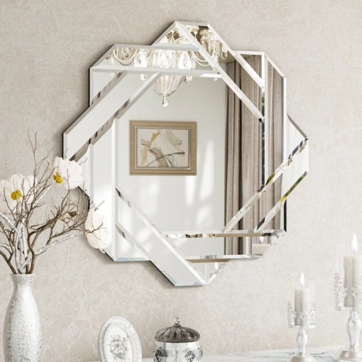 sommerset glass octagon beveled decorative wall mirror accent mirror