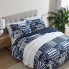 coastline avalon patchwork cotton reversible navy quilt set