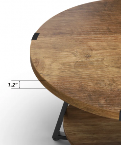 jahaira round coffee table with 2 tier storage shelves