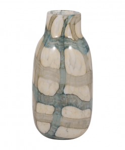 flouressa blue & tan glass vase perfect for modern homes