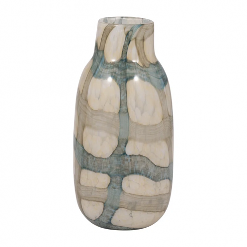 flouressa blue & tan glass vase perfect for modern homes