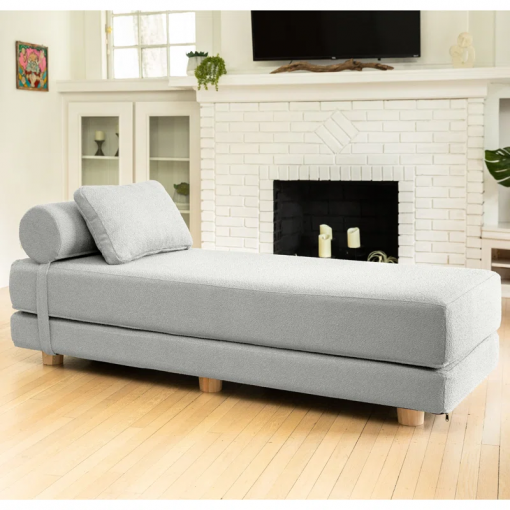 amala daybed fold out queen sleeper premium boucle sleek and modern lounge for relaxing