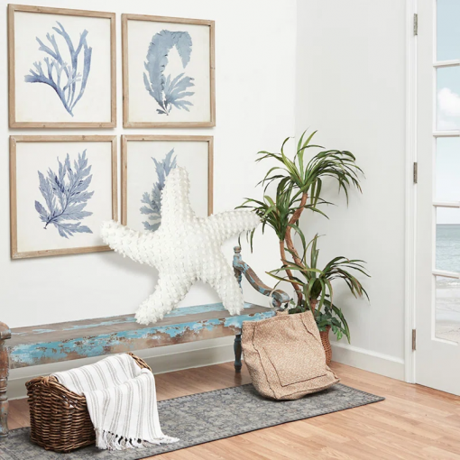 25" starfish shaped coastal accent throw pillow decor decoration 25.0 in.