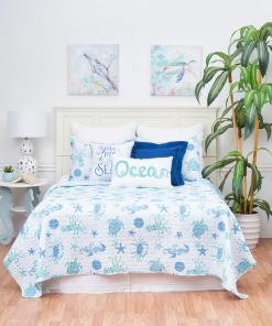 outlook beach coastal beach reversible quilt set