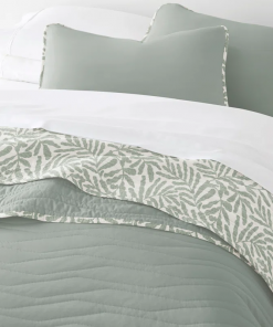 quilt set lightweight all season quilted coverlet tossed ferns