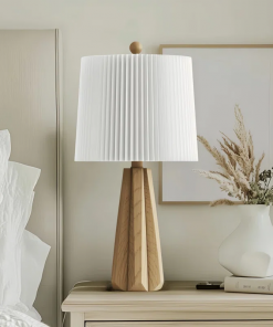 boho style resin table lamp for living room/bedroom/entryway console/decorative supplements with folding shade accent