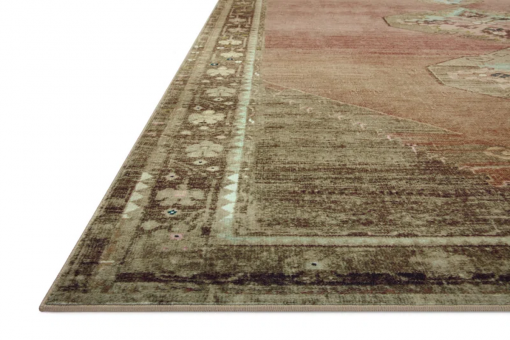 sinclair machine washable clay / tobacco area rug