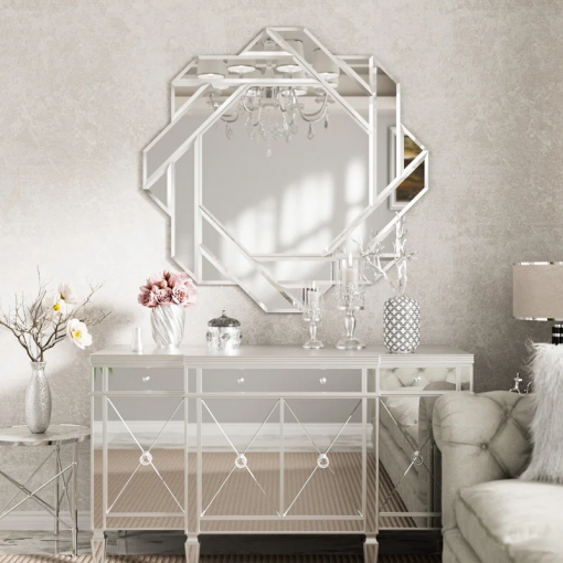 sommerset glass octagon beveled decorative wall mirror accent mirror