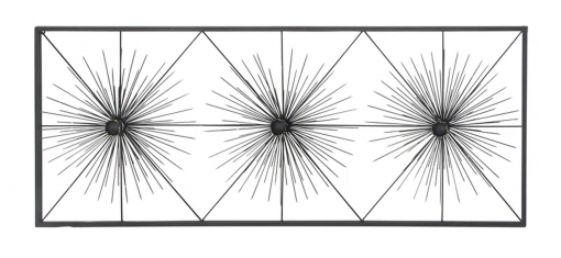 metal sea urchin starburst home wall decor with black frame