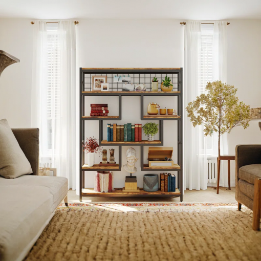 abrielle geometric bookcase
