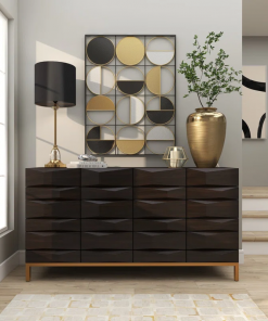 aluminum metal brushed decorative gold vase with hammered top