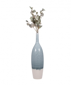 romilly decorative flower vase for home decor – large flower vase for entryway or living room display – tall vase for contemporary or transitional spaces – blue and white