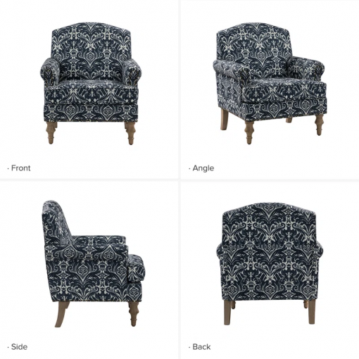 mooresville 30" w armchair with solid wood legs and camelback