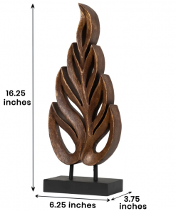 madilyn handmade wooden leaf sculpture for living room hallway and home decor peaceful nature sculpture