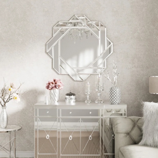 sommerset glass octagon beveled decorative wall mirror accent mirror
