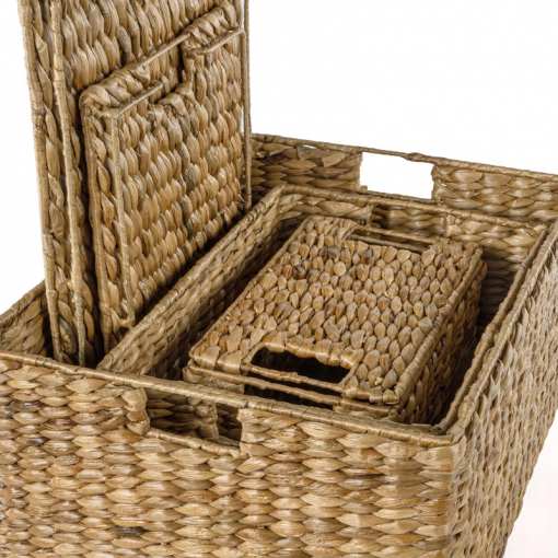 traditional assorted hand woven hyacinth/iron baskets (set of 10)